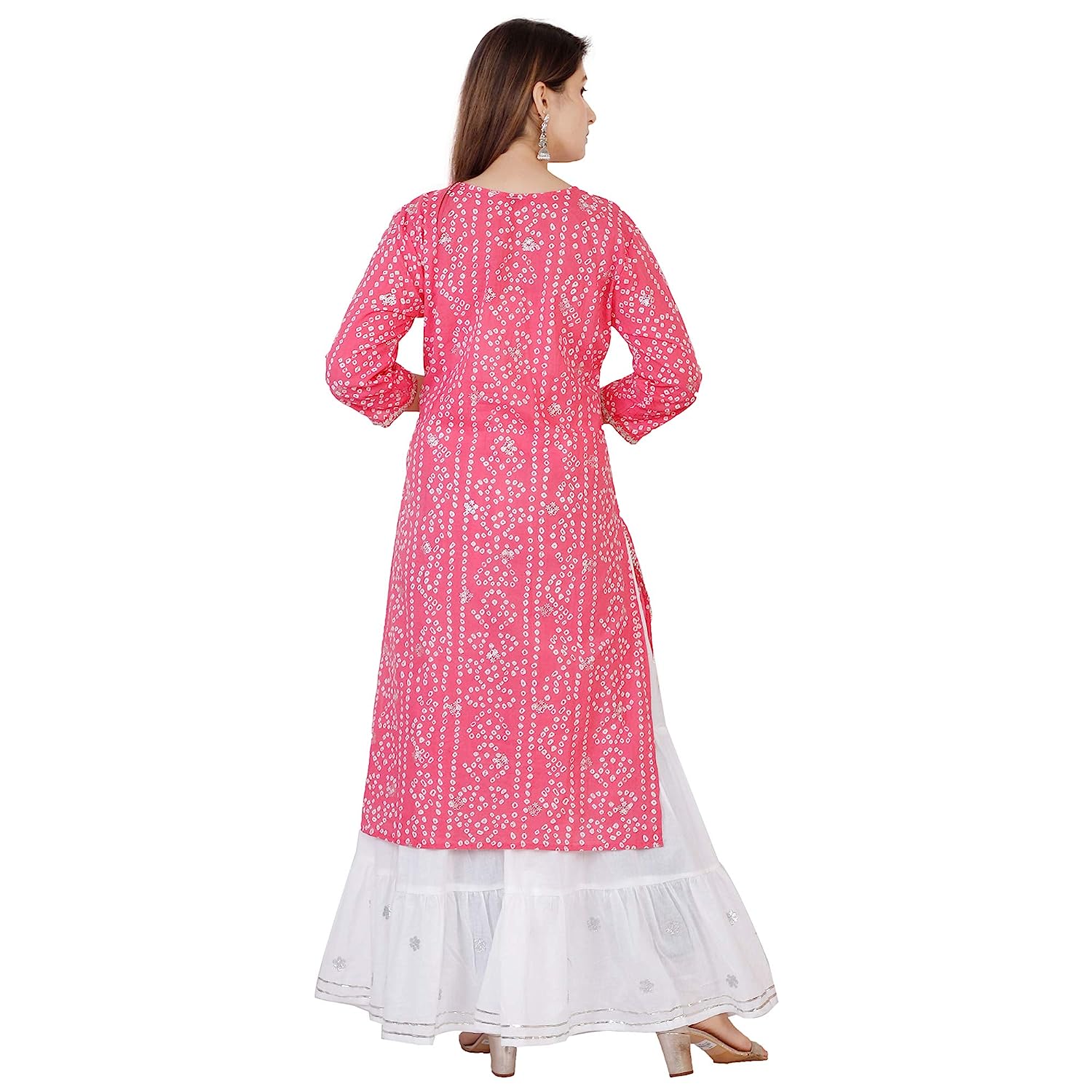 SQKURTI SANGANERI KURTI Women's Cotton Printed Kurta with Sharara Set New Jaipur Design