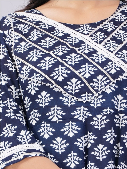 Sanganeri Kurti Floral Printed ANARKALI Kurta