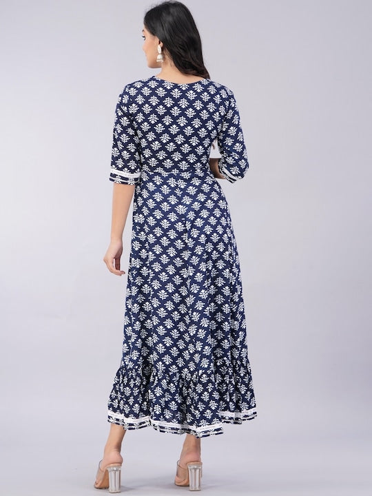 Sanganeri Kurti Floral Printed ANARKALI Kurta