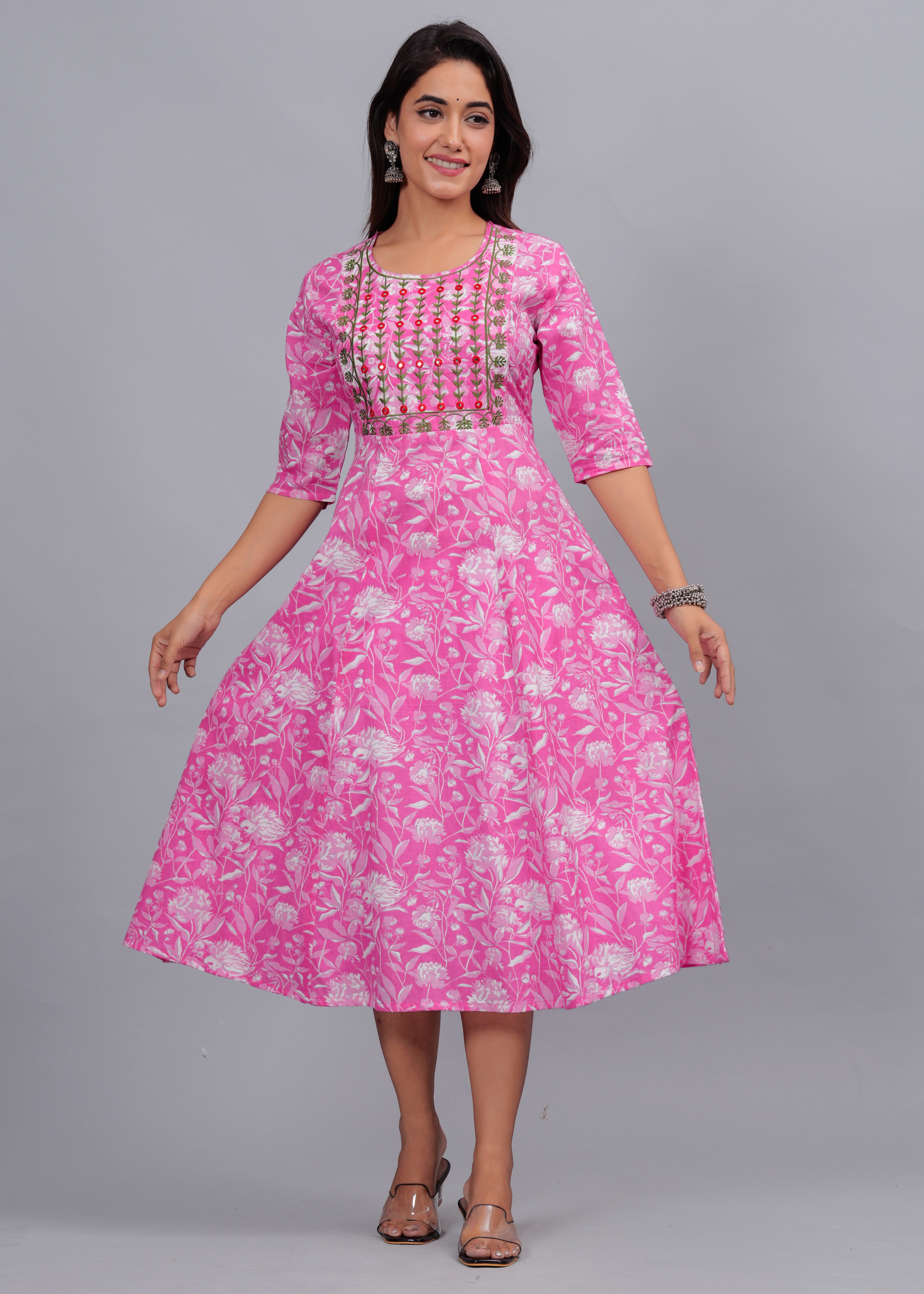 Rosy Meadow Flared Kurti