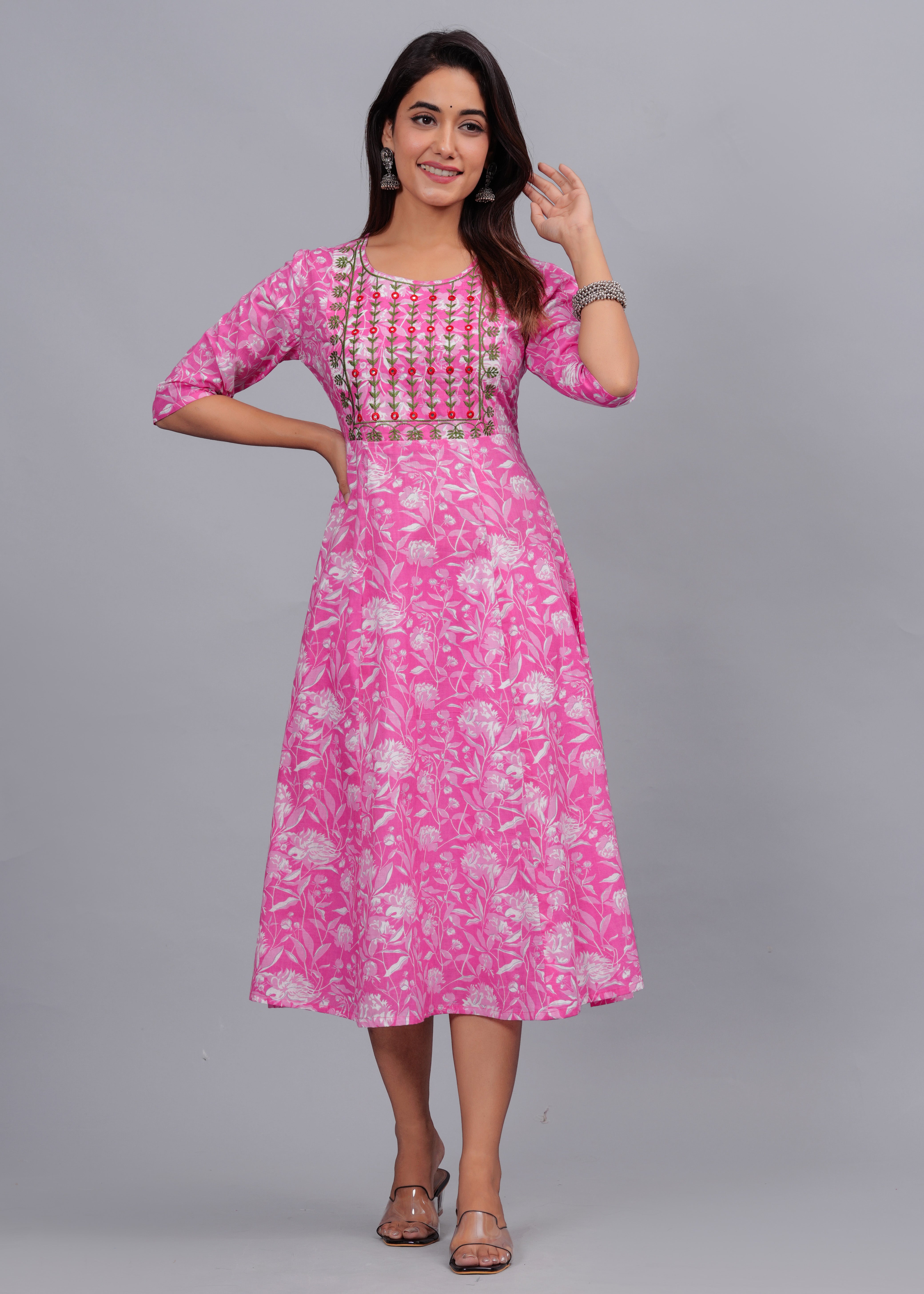 Rosy Meadow Flared Kurti