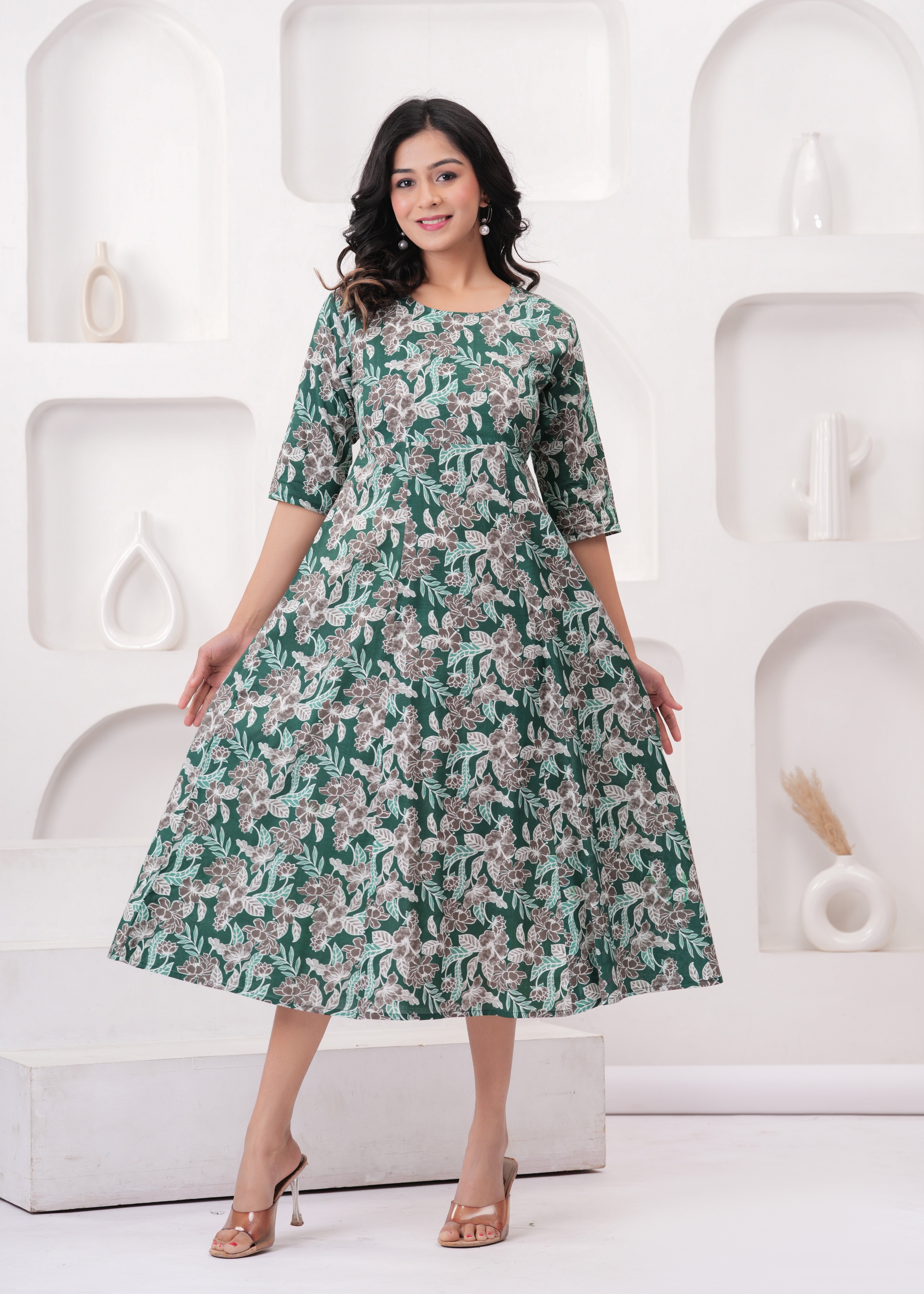 SQ Kurti – Forest Bloom Flare Kurti