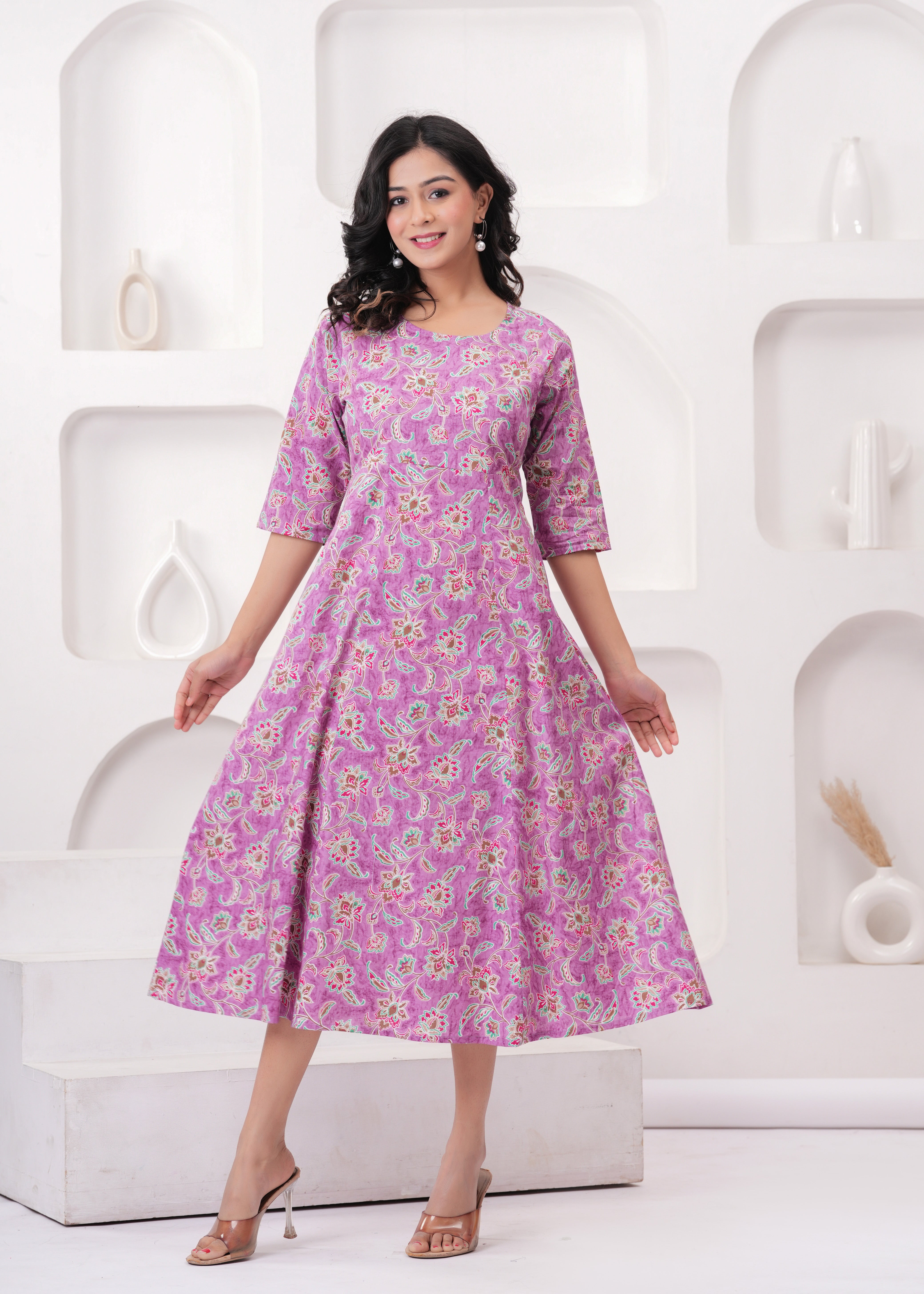 SQ Kurti – Lilac Garden Flare Kurti