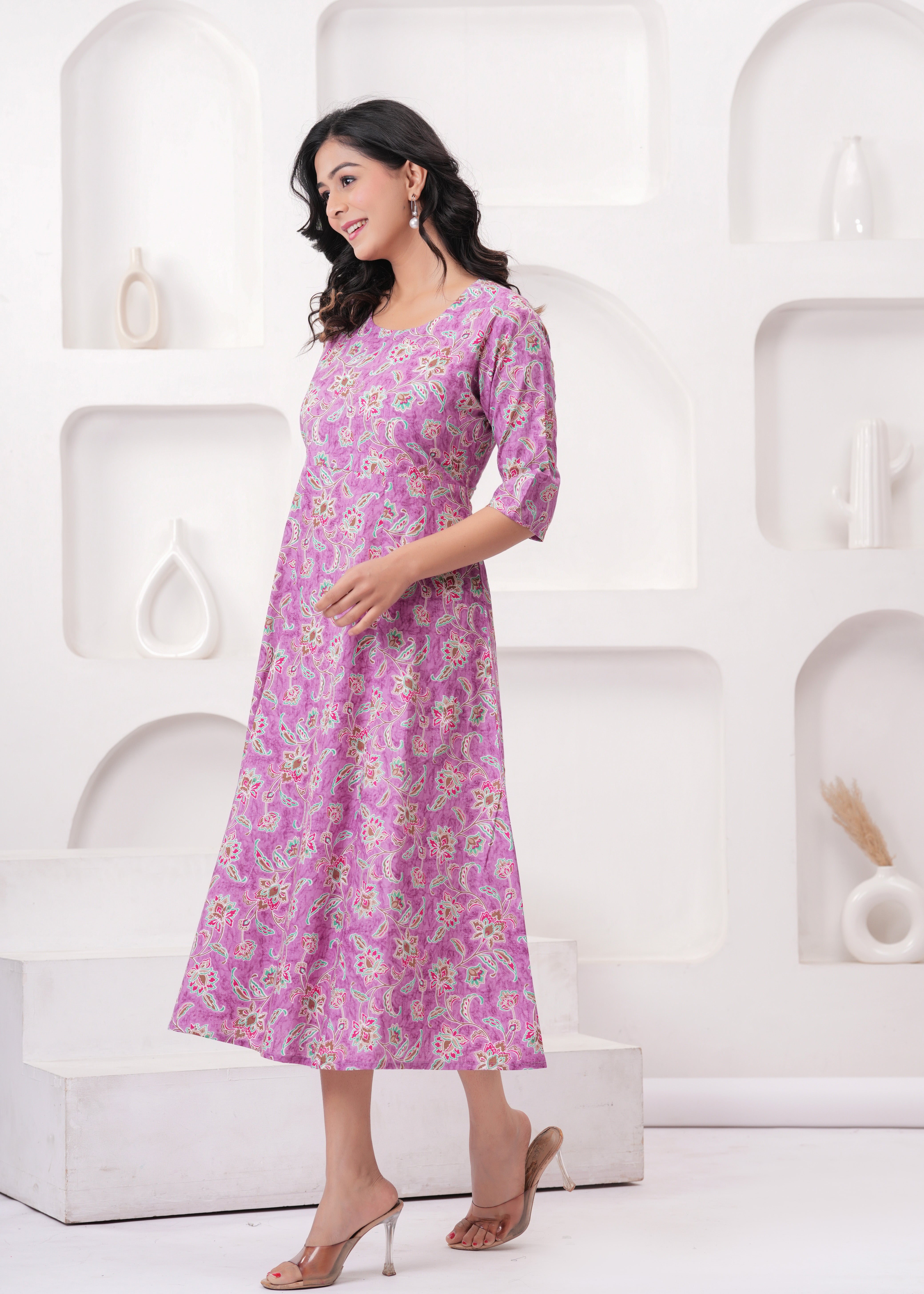 SQ Kurti – Lilac Garden Flare Kurti
