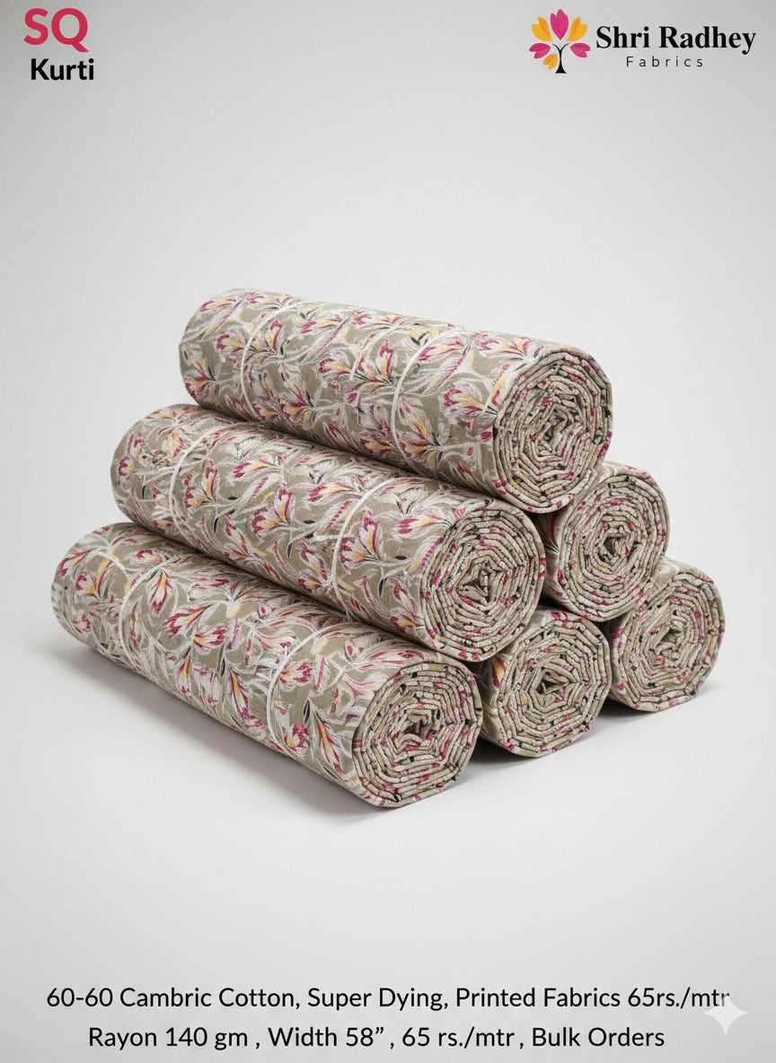 Premium Sanganeri Printed Cotton Fabrics - | SQ-SNG-124