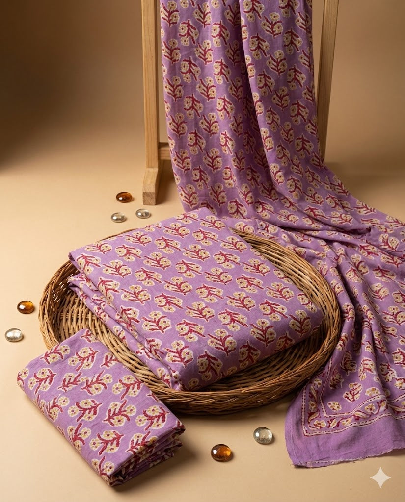 Premium Sanganeri Printed Cotton Fabrics - | SQ-SNG-105