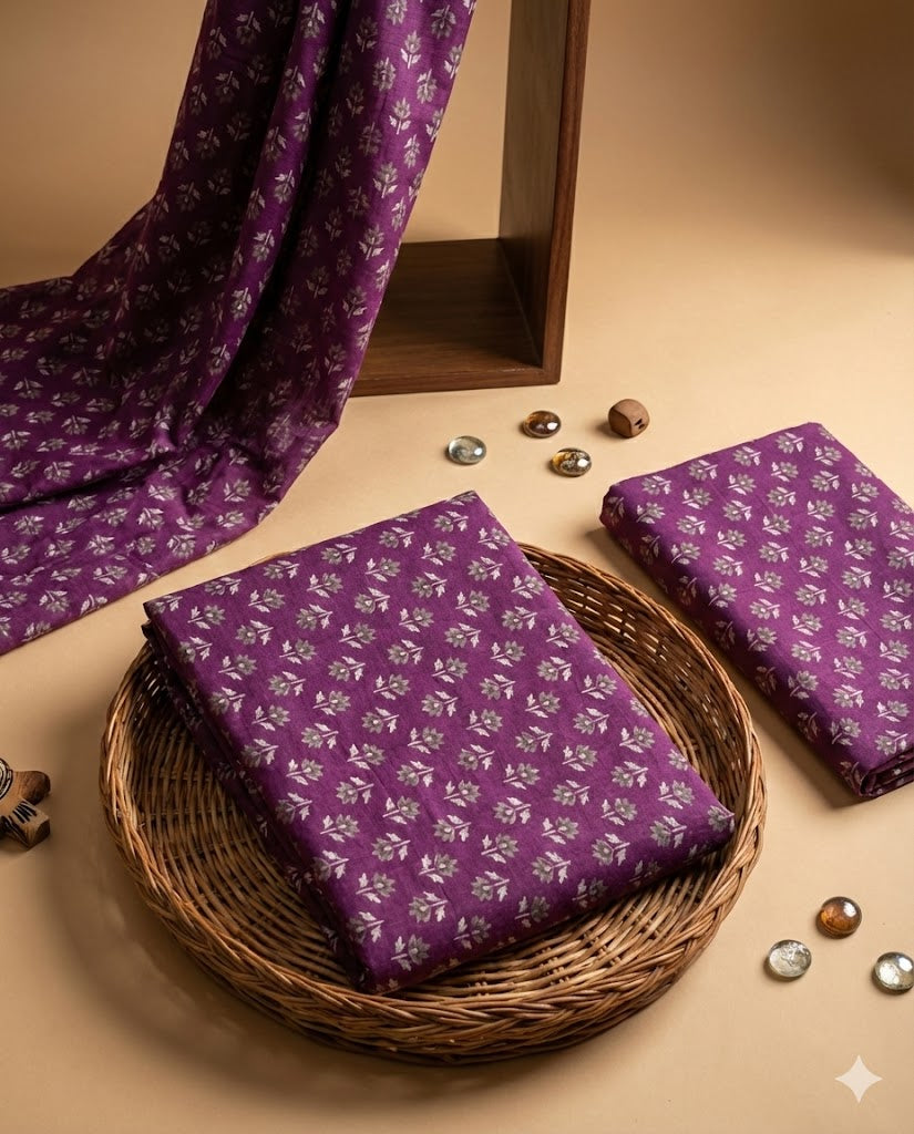 Premium Sanganeri Printed Cotton Fabrics - | SQ-SNG-107