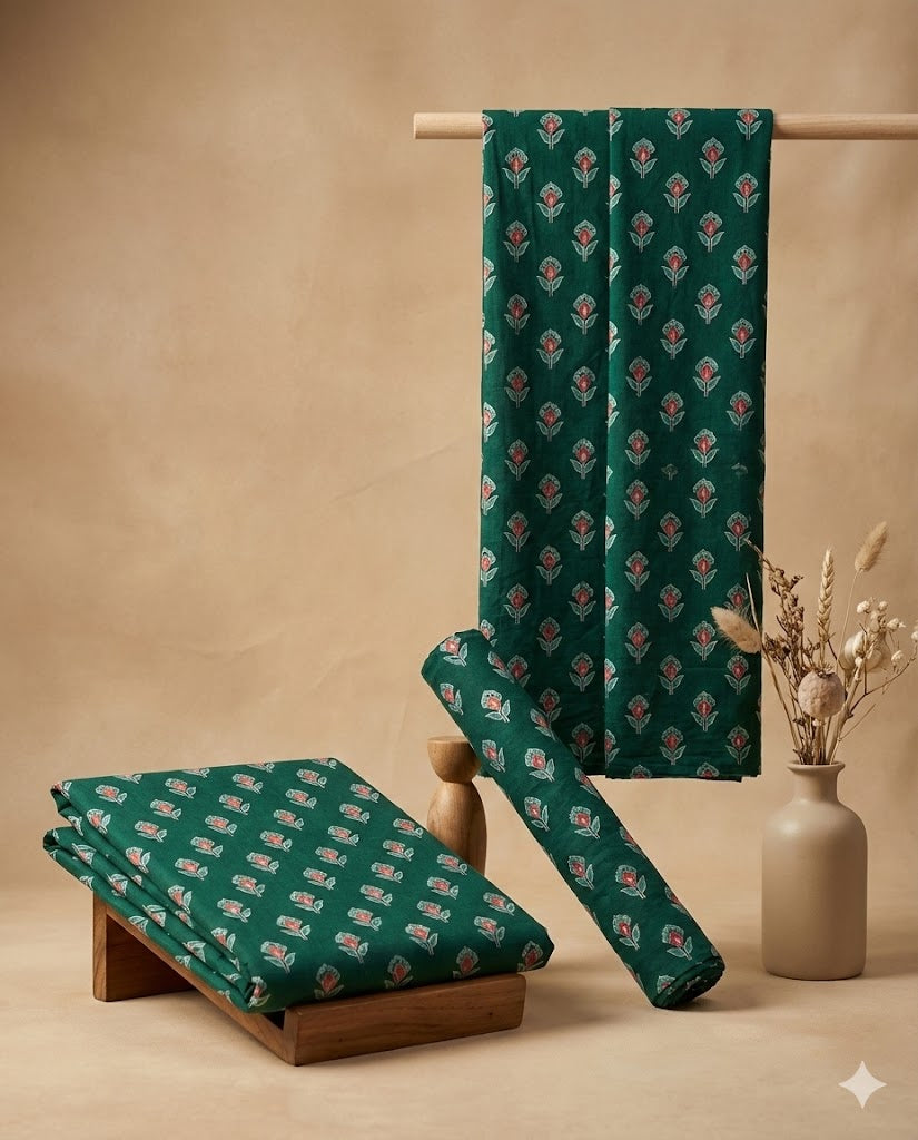 Premium Sanganeri Printed Cotton Fabrics - | SQ-SNG-108