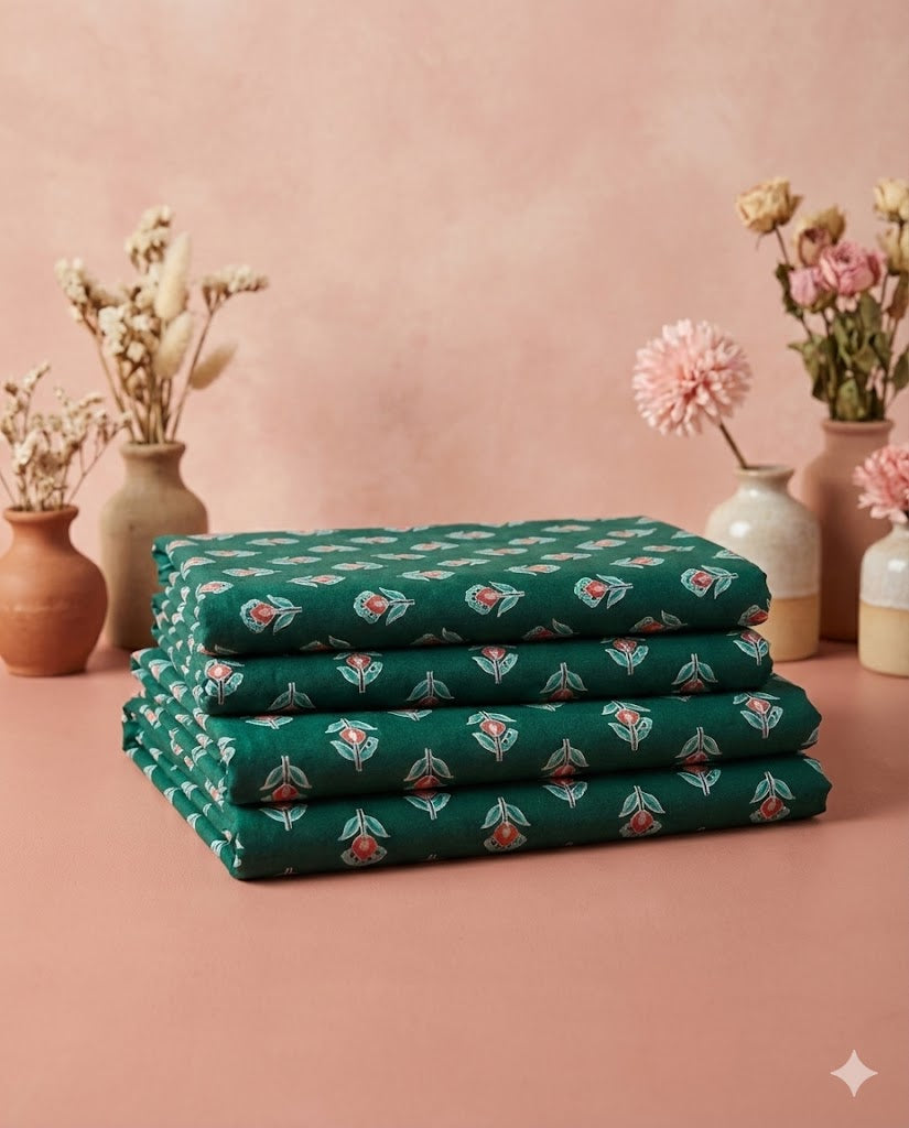 Premium Sanganeri Printed Cotton Fabrics - | SQ-SNG-108