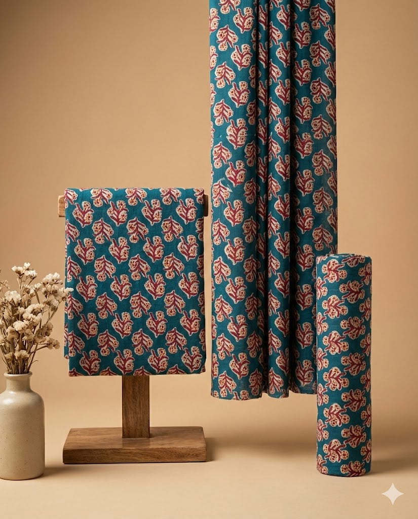 Premium Sanganeri Printed Cotton Fabrics - | SQ-SNG-112