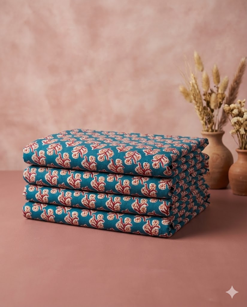 Premium Sanganeri Printed Cotton Fabrics - | SQ-SNG-112